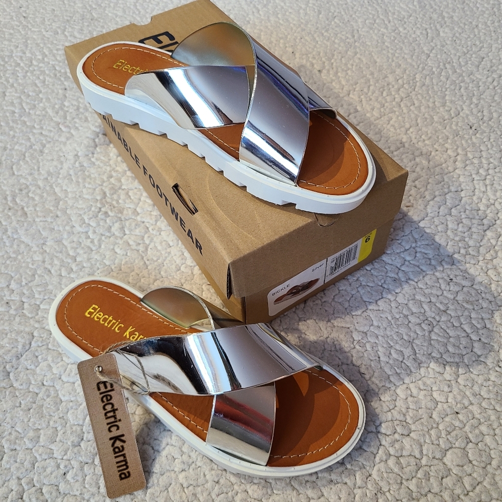 Electric Karma - NIB - Bickle - silver sandals